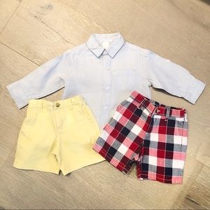 JANIE & JACK 12-18m Boys Bundle Button Up & Shorts